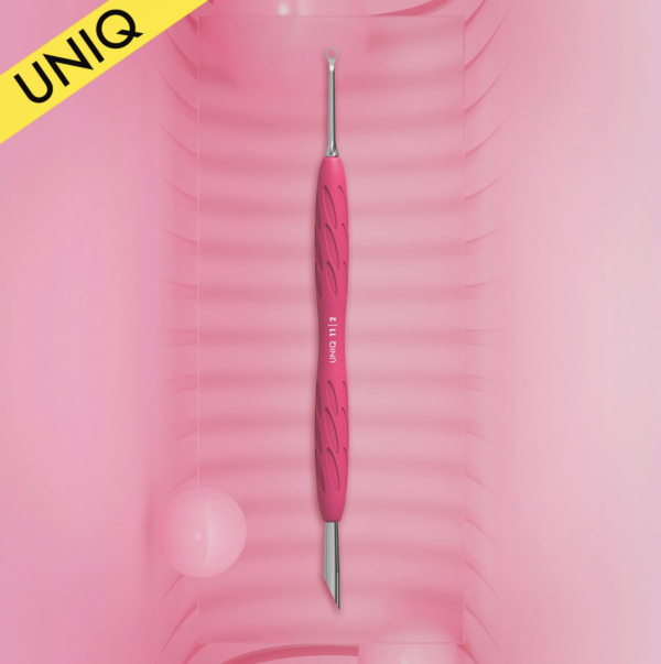 Manicure Pusher With Silicone Handle "Gummy" UNIQ 11 TYPE 2 (Slanted Pusher + Ring)